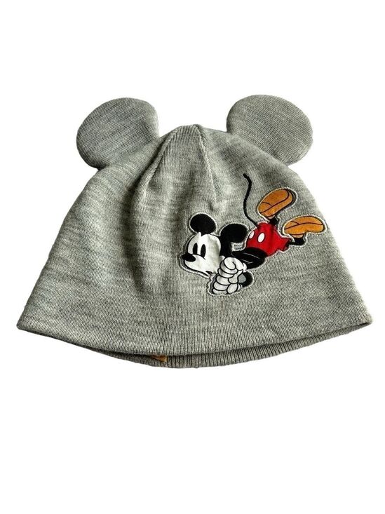 Disney Other - Disney Mickey Ears‎ Gray Knit Hat Kids M/L 7-10 yrs